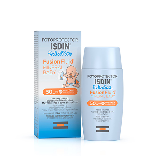 Fotoprotector ISDIN Fusion Fluid Mineral Baby Pediatrics SPF50  50 Ml/ 
Fotoprotecció 100% Mineral Per A La Pell De L’infant I Nadó (+ 6 Mesos)